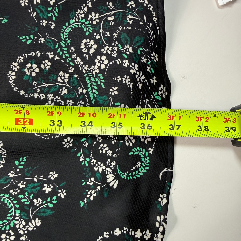 LOFT Women Mini Dress Size 8 Black Floral Long Sleeve Mock Neck Boho Chic - Picture 12 of 14
